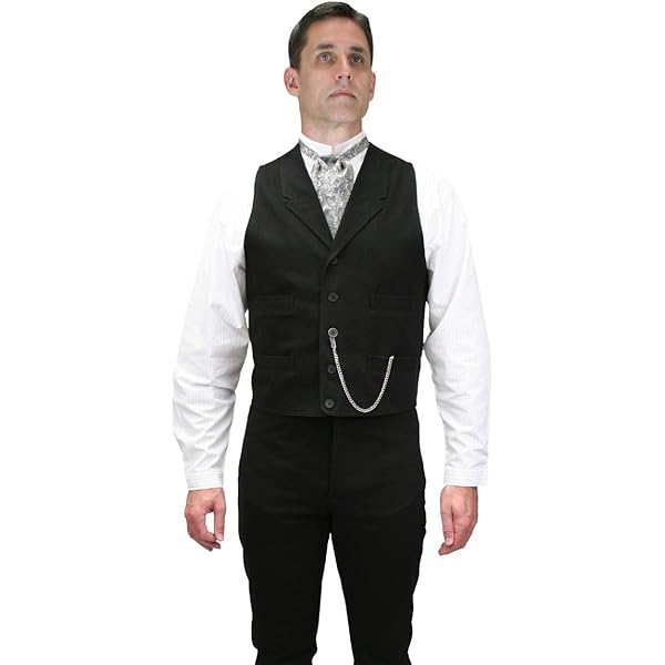 Historical Emporium Men's Cotton Striped Casual Work Vest